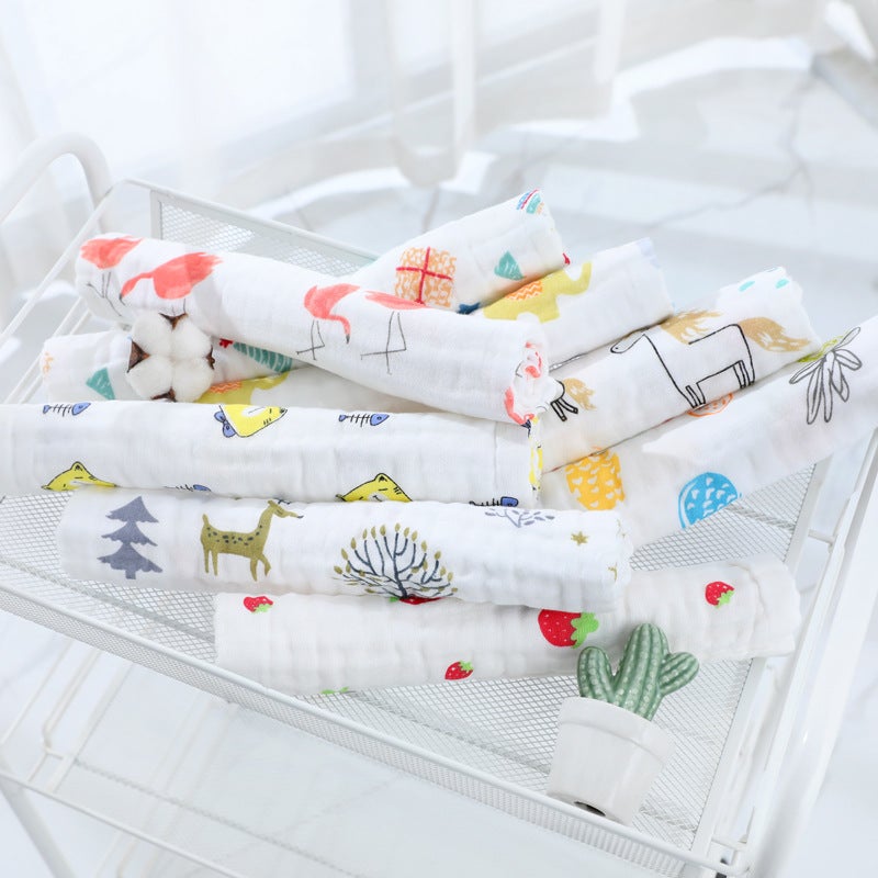 New Six-Layer Baby Gauze Bath Towel Cotton Children'S Towel Quilt Baby Cover Blanket Children'S Quilt Seersucker Bath Towel - Image 1